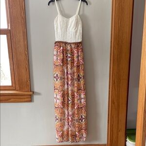 Lily Rose White and Multicolor Maxi Dress